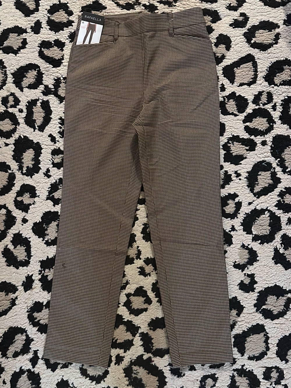 Rafaella Houndstooth Dress Pants - Brown/Black